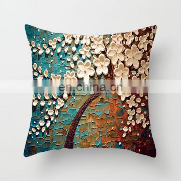 Cushion Cover Flower Pillow Case Mural Yellow Red Tree Wintersweet Cherry Blossom Home Decorative Throw Pillow Cover