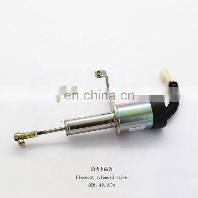 4911834 Electric parts Flameout Solenoid Valve for excavator stop Solenoid valve