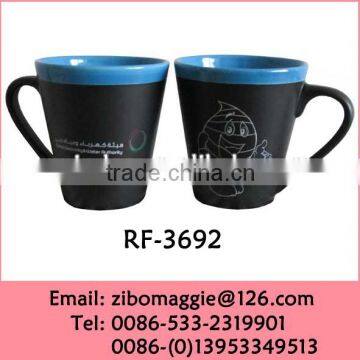 V Shape New Custom Designed Promotional Ceramic Blackboard Cup for Cup of Milk