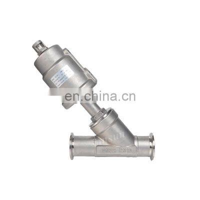 Sanitary Flange Angle Seat Valve with Stainless Steel Pneumatic Actuator