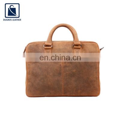 Vintage Look Good Quality Men Genuine Leather Laptop Bag for Wholesale Purchase