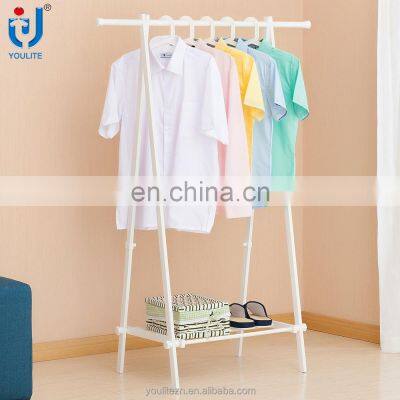 Heavy duty folding cloth drying standing metal coat rack