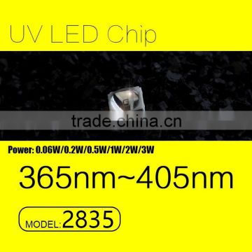 UVLED 3w smd 2835 uv led 365nm with CE rohs LOW price
