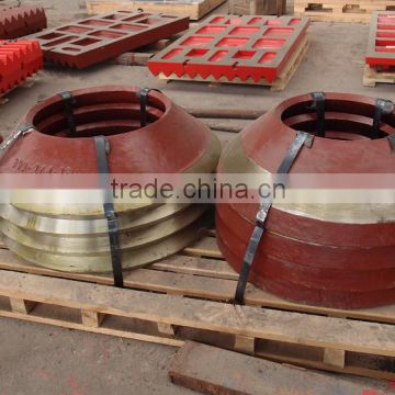 Cone crusher spare parts concave and mantle spare parts for crusher