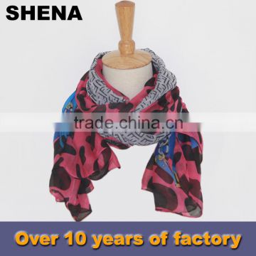 shena luxury indian digital print custom design silk scarf factory