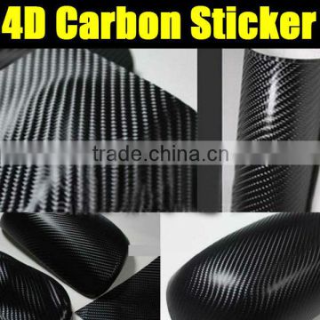 New Glossy 4D Carbon Fiber Film/Black Car Glossy Carbon Foil Roll 1.52x30m