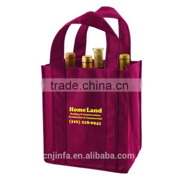 recycled six bottle non woven wine bag