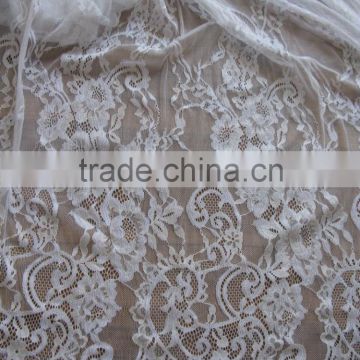 High quality swiss voile lace guangzhou changle 100% nylon jacquard party dress french eyelash lace fabric/French Lace Ivory