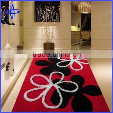 Hot sale red and black shaggy carpet