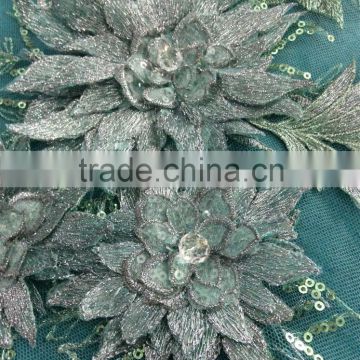 EMBROIDERY APPLIQUE PEARL SEQUIN DESIGN FOR DRESS                        
                                                Quality Choice