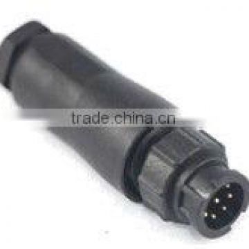 Mini waterproof connector,IP67 7pin locked electrical PVC cabel connector,2amp power watertigh connector,22AWG Nylon connector