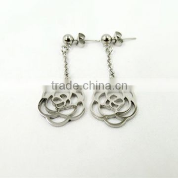 wholesale laser cut earrings stainless stee flower jewelry earring