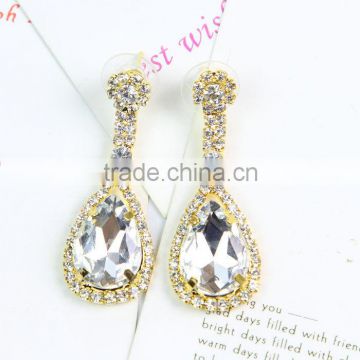 Fashion Beautiful Gold Decorative Drop Ladies Crystal Earring J064724F00J