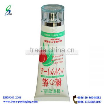 clear tube packaging tube for face wash with acrylic cap