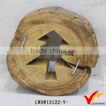 fuzhou vintage natural tree shape cut out wood craft mini