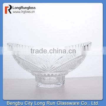 LongRun eco-friendly modern style fashionable cut glass fruit plate