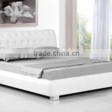 Modern white PVC soft Bed For Home Furniture (LB789)