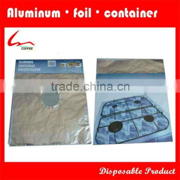 Aliminun Foil Gas Stove Protector with 4 Holes 50*60cm