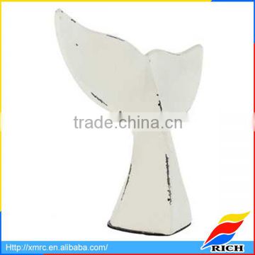 2017 New Design White Resin Whale Tail Figurines Home Decor
