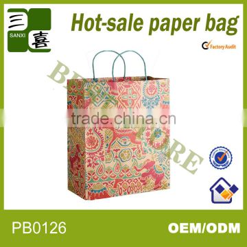 Eco-friendly kraft paper bag for clothes /clothes packaging bag/shopping bag with handle/paper shopping bag for garment