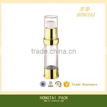 Plastic manufacturers golden color plastic airless pump bottle for woman