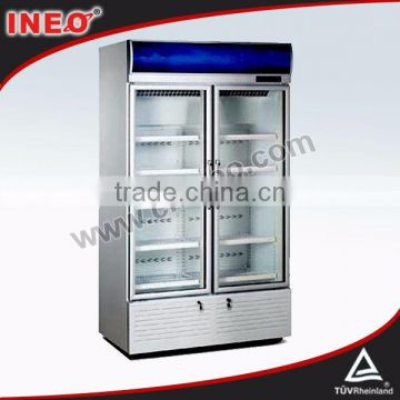 Upright Glass Door dc refrigerator/stainless steel refrigerator