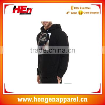 Hongen apparel supreme black cheap sublimation hoodie with pocket