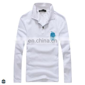 T-MT514 Man Custom Logo Embroidered Cotton Pique Plain White Guangzhou Polo Shirt