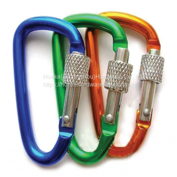 Colour Metal Clasp Spring Clasp With Screw Lock For Climbing Ropes & Cable Railing