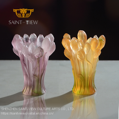 Handmade Crystal mini tulip bakhoor incense burner Baby Shower Giveaways Gifts