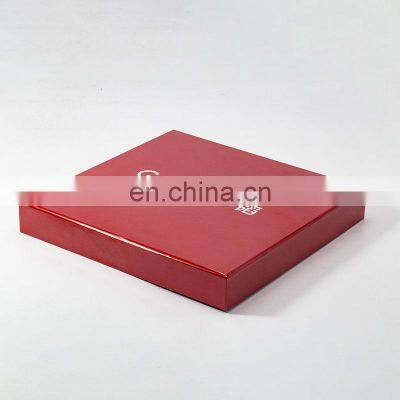 Custom red lamination luxury collapsible base paper rigid foldable gift box with lid