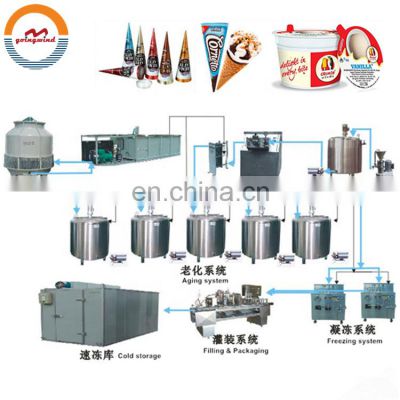 Automatic ice cream processing line plant auto continuous ice cream production machine factory machinery cheap price for sale