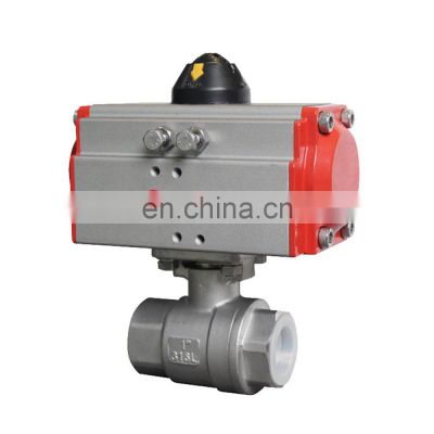 COVNA DN15 1/2 inch 2 Way Female Thread 316 Stainless Steel Double Acting Pneumatic Actuator Ball Valve