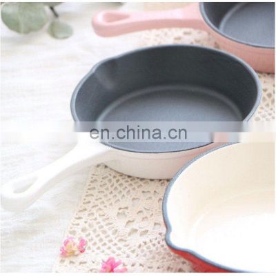 Factory direct cast iron enamel pan thickened small pan uncoated non-stick frying egg pan enamelled