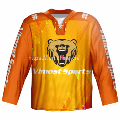 good quality neck with strings ice hockey jersey from best factory