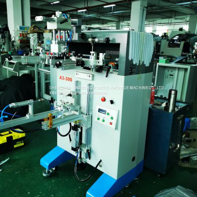 Semiautomatic cylindrical screen printer for bottles round oval square container plastic packaging perfume glass bottle screen printing machine