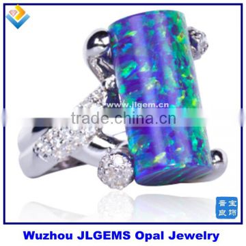 9*18 MM Opal and AAA CZ Ring Fashion 925 Sterling Silver Jewelry In Hot sale