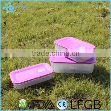 Purple Set 3 Stackable Plastic Food Storage Container