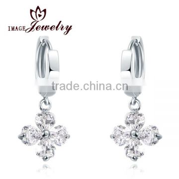 2014 factory high quality hot sell diamond 925 sterling silver earring