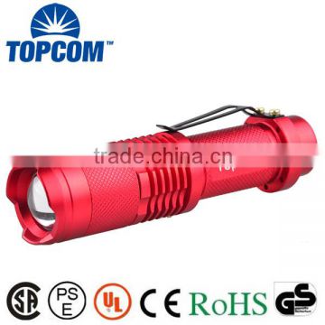XML T6 LED Zoomable 5 Mode Flashlight Torch Lamp Zoom (Red)
