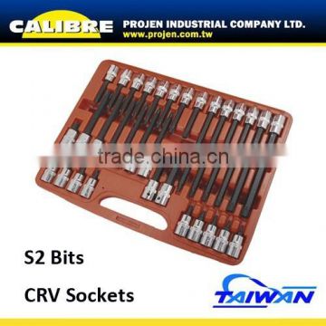 CALIBRE 32pc T20-T70 1/2 Dr Torx Socket bits Sets