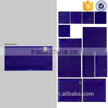 Good quality6 75x150mm glazed ceramic purple blue bathroom facing brick wall tile foshan factory