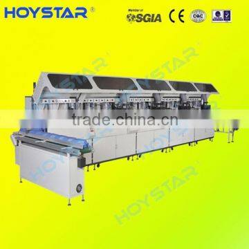 Full automatic 4 color plastic bucket screen printing machine with UV dryer