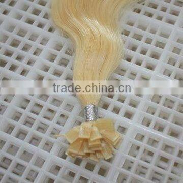 remy human hair pre-bonded hair extensions 22inches flat keratin tip hair extensions Bleach Blonde #613 1g per strand