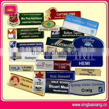 high quality metal plated metal name card badge magnet