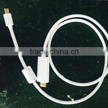 24K gold plated mini displayport male to HDMIA male cable 1m white color