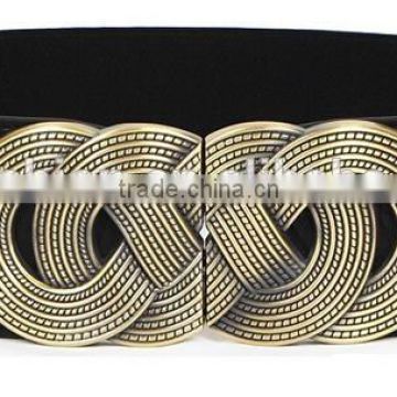 2016 new design buckle elastic fashion belt wide fashion belts women