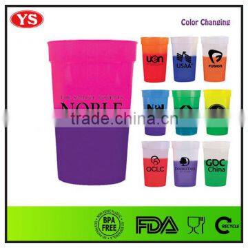 16 oz bpa free plastic cold water color changing tumblers