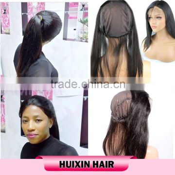 Peruvian raw hair 360 lace frontal round lace closure with lace band, wig cap and strape can be used more than 3 years