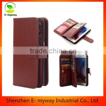 Magnetic Side Flip Book PU cell phone wallet For Samsung Galaxy Phones